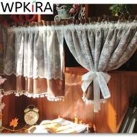 【YD】 Layer Short Curtain for Cabinet Door Half-Curtain Bottom With Window Valances