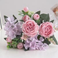 【DT】 hot  Beautiful Fake Flowers  Not Wither Faux Silk Flower Simulated Flowers  Faux Hydrangea Peony Flowers