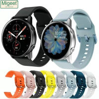 Migeet สายนาฬิกาดั้งเดิมซิลิโคน20มม. สำหรับ Samsung Galaxy Watch Active 1 Active 2 40มม. 44มม. 3 41มม. สายข้อมือสำหรับเปลี่ยนสายรัดอัจฉริยะสำหรับ Huami Amazfit GTS4 MINI GTS 2 3 2e Bip U Bip S