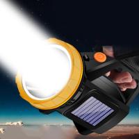 [Arrive 1-3 Days]Powerful LED Solar Searchlight Portable Rechargeable Outdoor Camping Flashlights