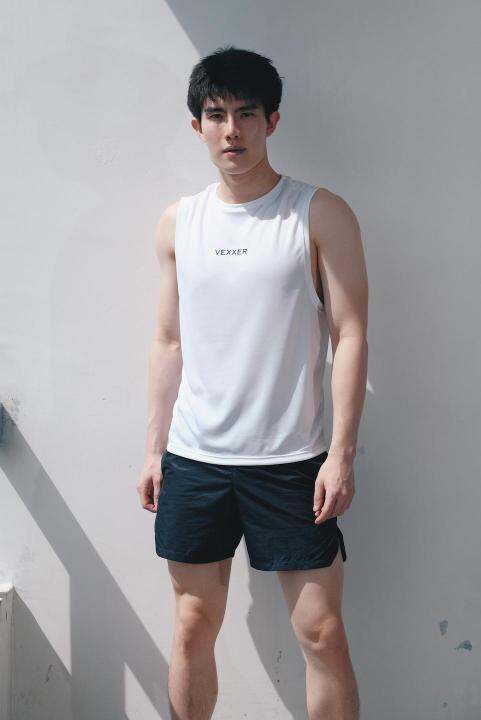 vexxer-running-tanktop-m01-สีขาว-เสื้อกีฬา-แขนสั้น-เสื้อยืด-เสื้อวิ่ง-ออกกำลังกาย