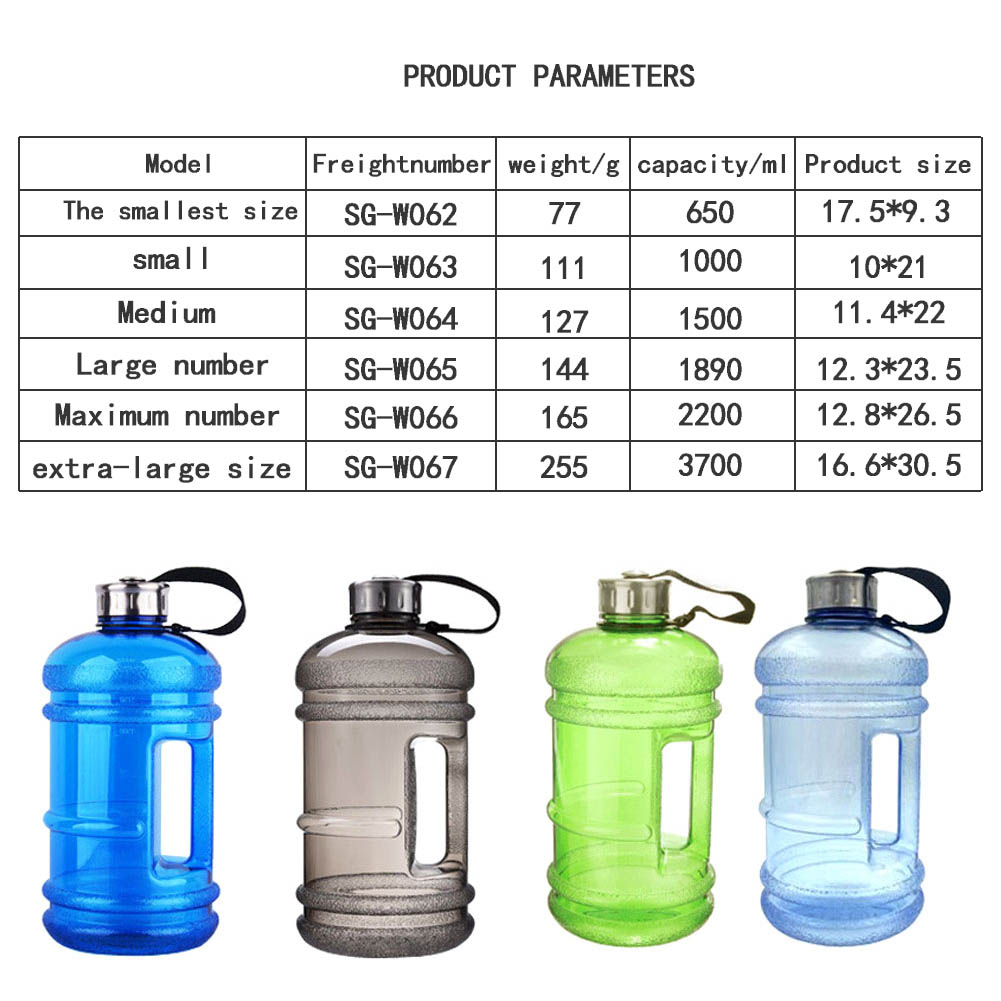 2.2L Big Large BPA Free Sport Gym Training Camping Drink Water Bottle Cap Kettle 