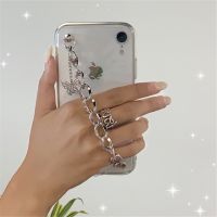 Korea Butterfly Chain Bracelet Transparent soft Phone Case For iPhone 14 13 12 Pro Max MiNi 11 X XR XS MAX 6 S 8 7 plus SE Cover