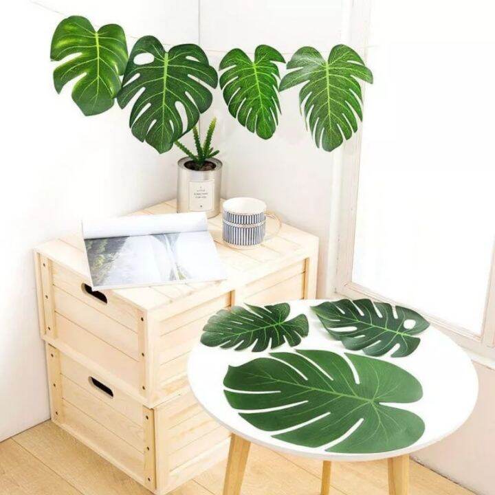 24pcs-artificial-turtle-palm-tree-leaf-green-plants-hawaii-beach-party-home-decor