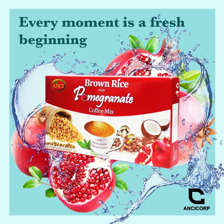 [ AQ'S ] ANCI Organic Coffee (12 sachets) Brown Rice Plus Pomegranate