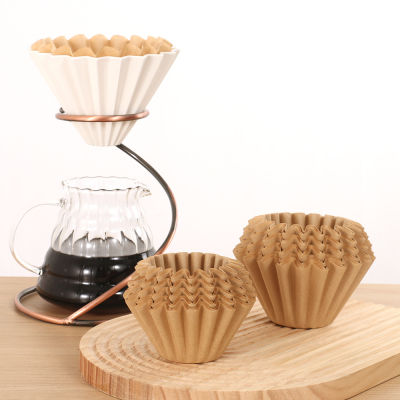 Wood Pulp Filter Paper Drip Paper Espresso Tea Brewer Coffee Filter Bag Corrugated Origami Coffee Filter Paper