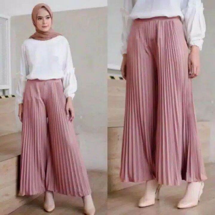 Celana Plisket Premium Tebal Highquality Size Fit Xl Kulot Plisket Rempel Besar Berintan Store