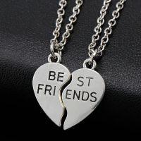 yemu MALL Choker Necklace Heart Pendant Pieces Broken Two Best Friend Friendship Necklace