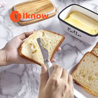 I Know Farmhouse Butter Dish With Lid For Countertop, Airtight Butter Keeper For Counter Or Fridge, Ceramic Butter Container With Thick Acacia Wood Lid,For Kitchen Decor And Accessories ซื้อทันทีเพิ่มลงในรถเข็น