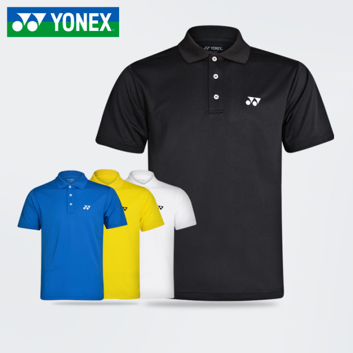 yonex-เสื้อกีฬาเสื้อกีฬาเสื้อผ้ากีฬาเสื้อแบดมินตัน2023แขนสั้นสำหรับผู้ชายผู้หญิงเสื้อโปโลทีมชาติ