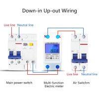 Yingke จอ Lcd แบล็คไลท์1เฟส2สาย580a รางเครื่องวัดพลังงาน Din มิเตอร์ไฟฟ้ามอนิเตอร์ B85c