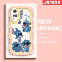 JIUMOO เคสสำหรับ VIVO Y51 2020 Y31 2021 Y53s 2021 Y51A เคส Y33ลายการ์ตูน Happy Stitch Wave แบบนิ่มดั้งเดิมเคสโทรศัพท์ตัวปกป้องกล้องถ่ายรูปเลนส์คลุมทั้งหมดเคสฝาหลังกรอบเคสนิ่ม