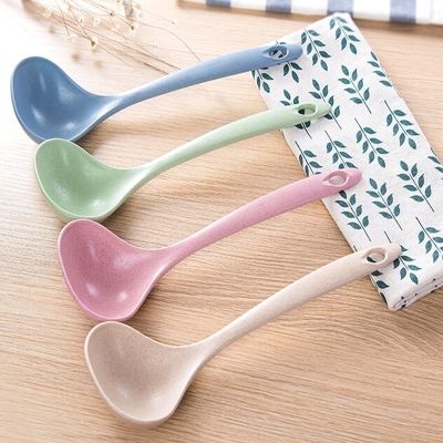 ☜❏✼ Fashion Eco-Friendly Wheat Straw Soup Spoon Stalk Spoon Rice Ladle Meal Dinner Scoop Kitchen Supplies Tableware Serving Spoon