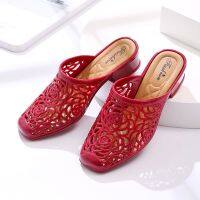 2021 Jelly Shoes SlidesMum Soft SlippersOutside WearingFashion PVC Summer Mid HeelsClose ToeBLACKREDAPRICOTDropshipping