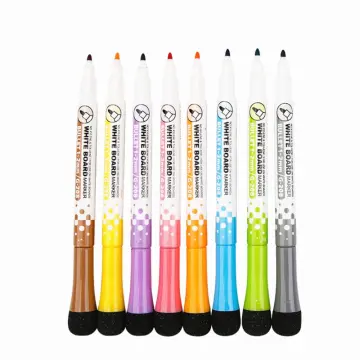 12 Colors Magnetic Fine Tip Dry Erase Markers with Erasers Low Odor Point  Erasable Whiteboard Marker Pen Classroom Work Office