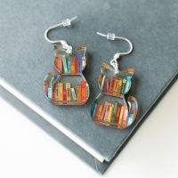 Fun Earrings Fashion Earrings Clip-on Earrings Animal Dinosaur Bookshelf Earrings Acrylic Teacher Earrings