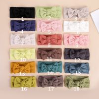 【YF】 Childrens Cotton Headband 18 Colors Bow Baby Knitted for Child Kids Elastic Headwrap Hair Accessories