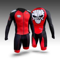 JUNK WHEELS long-sleeved triathlon summer roller skating suit jumpsuit new childrens mens and womens cycling suit suit