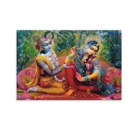 โปสเตอร์เครื่องตกแต่งฝาผนัง Radha Krishna การตกแต่งบ้านโปสเตอร์ตกแต่งห้องนั่งเล่นตกแต่งศิลปะบนผืนผ้าใบสำหรับติดกำแพงโปสเตอร์ห้องนั่งเล่นภาพวาดตกแต่งห้องนอน20 × 30นิ้ว (50 × 75ซม.)