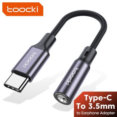 Toocki USB Type C 3.5 Jack Earphone Adapter USB C to 3.5mm Headphones AUX Audio Cable For Huawei P30 Xiaomi Mi 10 9 Es