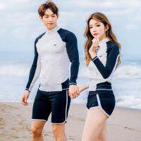ชุดว่ายน้ำคู่รัก แบบแขนยาว แฟชั่นฤดูใบไม้ผลิ ใหม่ สำหรับผู้ชาย 2 ชิ้น ผู้หญิง 3 ชิ้น 2022 SD4607 dgn