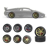 1:64 Alloy Modified Tire Vehicle Wheels Rubber Car Refit Wheels For Cars Diecasts General Model Of Car Change Wheel Toy Set