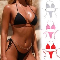 Sexy Bikini Set Thin Strap Push Up Swimwear Women Quick Dry Swimsuit No Chest Pad Bra Bathing Suit Two-pieces Beachwear Biquini