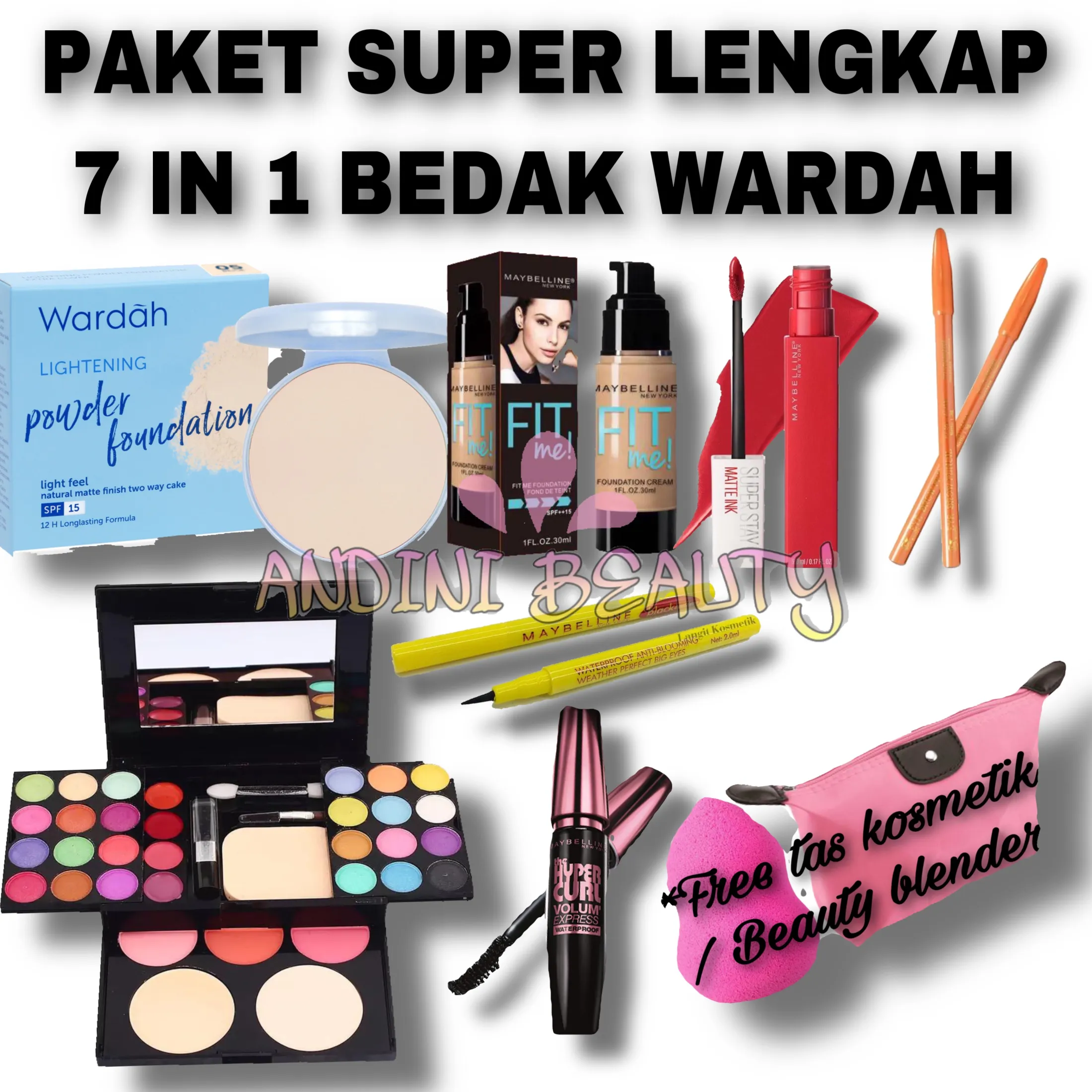 Paket Make up Lengkap 1 set Wardah 7 IN 1 – Make up set lengkap – Paket Make  Up Lengkap Murah 1 Set Promo 7in1– Paket Make Up Murah – Make up