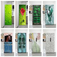 【CC】☎✘◆  Droplets Pattern Self-Adhesive Refrigerator Sticker Kids Fridge Door Cover Wallpaper Teenager