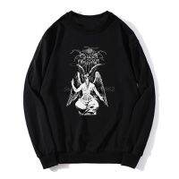 [Qinqin clothing]Darkthrone Baphomet เสื้อ Dark Throne Hoodie ลำลองสำหรับบุรุษ Unisex O คอเสื้อกันหนาวเสื้อสเวตเตอร์ Streetwear