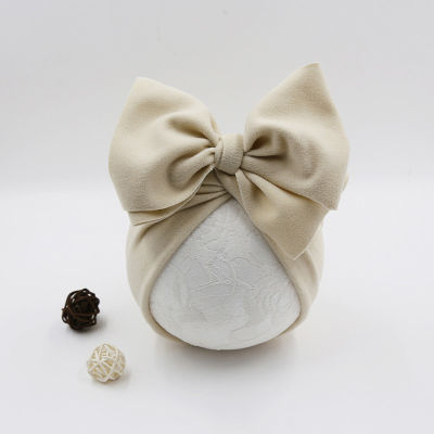 Cute Baby Hat Girl Big Bowknot Hat Kids Solid Color Elastic Turban Newborn Photography Props
