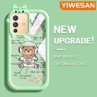 YIWESAN เคสสำหรับ VIVO V23 5G S12 5G V23i 5G เคสพื้นที่รูปหมีรูปหมีมอนสเตอร์น้อยป้องกันแบบนิ่มกันกระแทกแบบใสเคสโทรศัพท์รวมกล้องฝาครอบป้องกันง่าย