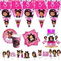 【hot】 baby boss Birthday theme party supplies Set Paper Cup Plate Napkin Flag