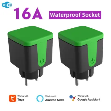 Outdoor Smart Plug, 16A WiFi Smart Socket with Power Monitor Function,for Tuya Smart Life Alexa EU Plug, Black