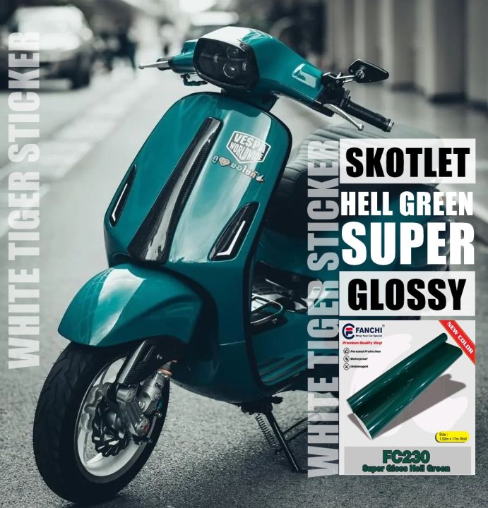 Skotlet Stiker Motor Hell Green Super Glosy Scotlite Hell Green Super