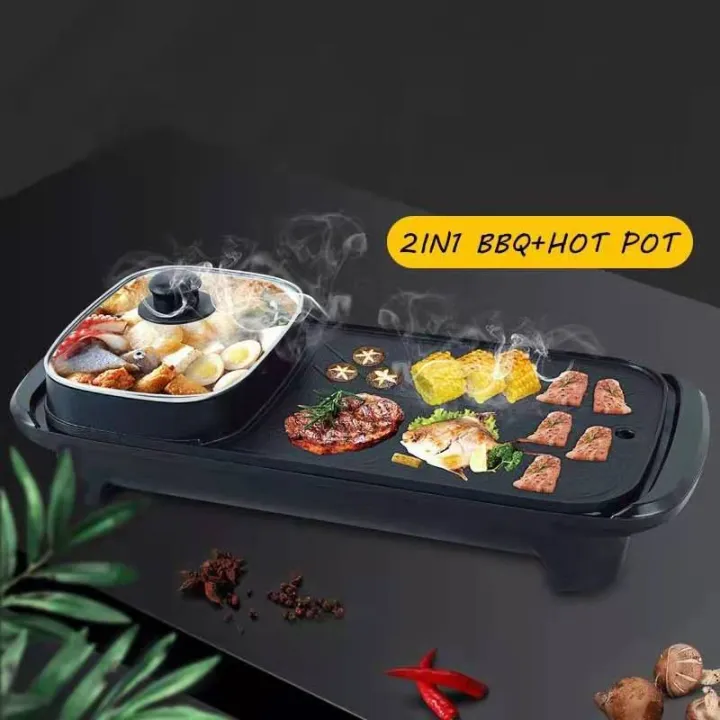 2in1 Multifunctional Electric Hot Pot korean grill Lazada PH