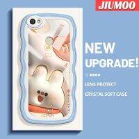 เคส JIUMOO สำหรับ Xiaomi Redmi Note เคส Y1 5A ชั้นหนึ่งเคสโทรศัพท์ลายกระต่าย3D ผิวคลื่นแบบนิ่มดั้งเดิมขอบซิลิโคนน้ำเคสตัวปกป้องกล้องถ่ายรูปคลุมทั้งหมดเลนส์เคสฝาหลังเคสนิ่ม