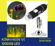 Kính Hiển Vi Kỹ Thuật Số Phóng Đại 8 Đèn Led 1000x Có Chân Đế Đứng