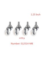 4 Pcs/Lot Casters 1.25 Inch White PP Screw Universal Wheel M8 x 15 Tooth Nylon Movable Caster Wear Resistant Flower Rack