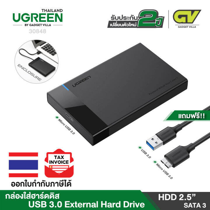 UGREEN กล่องใส่ฮาร์ดดิส External Hard Drive Enclosure Adapter USB 3.0