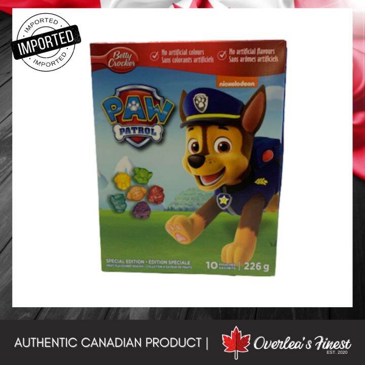 AUTHENTIC Imported from Canada Betty Crocker Paw Patrol; Gluten Free