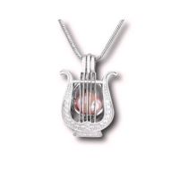 18KGP Lyre Cage Pendant Mountings Can Hold Pearl Harp Locket Pendant Necklace Fitting Lovely Charms