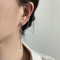 [COD] Ancient cat one-piece diamond tassel ear bone clip earrings womens trendy designer bird chain swallow