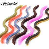 【cw】 Spinpoler Color Bent Worm Fishing 100mm Soft Silicone Artificial Earthworm Bait Slow Sinking Trout 10pcs/Pack