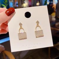 ? เครื่องประดับ 925 Silver Needle Trendy Pearl Bag Earrings Temperament High-end Atmosphere Korean Fashion Net Red French Earrings Earrings