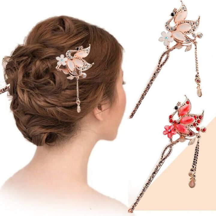 palace-wear-retro-peacock-flower-hairpin-u-shaped-hairpin-hanfu-princess-spring-clip-hair-accessories
