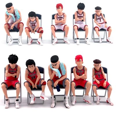 5ชิ้น/เซ็ตสแลมดังกระแวกตุ๊กตาต่อสู้พีวีซี Hanamichi Sakuragi คาอิเดะรูกาวาหุ่นมิยากิเรียวตะ Takenori จี้ห้อยรถยนต์โมเดลของสะสม