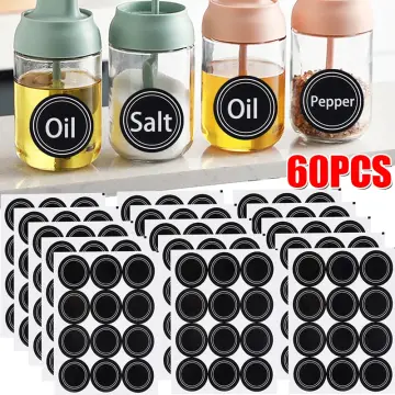 60pcs Round Pre-Printed Spice Jars Label Stickers