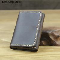 Women Business Purse Card case Handmade Genuine Leather Card Wallet Leather Card Holder Men small Credit ID card Holder Card Holders