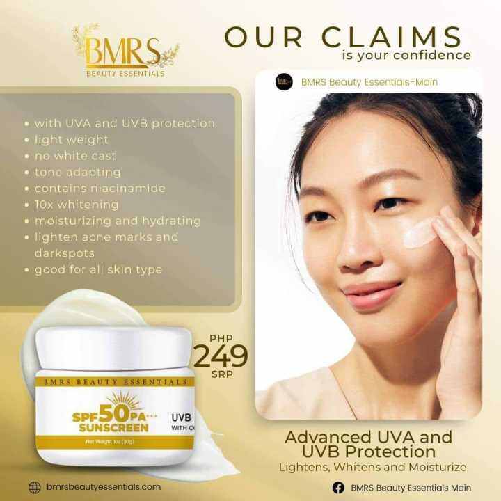 BMRS SUNSCREEN SPF 50 PA+++ with Collagen and glutathione No White Cast